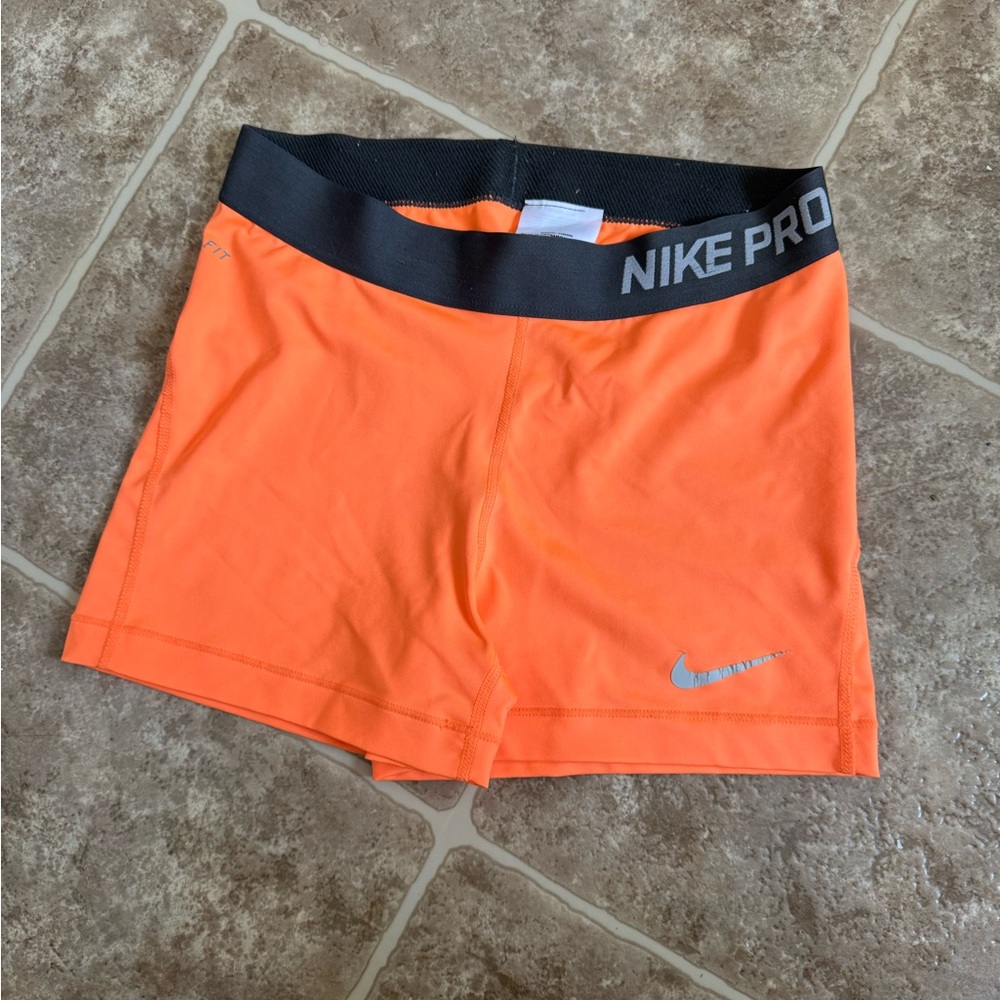Nike Pro Dri-FIT Orange Compression Shorts Size M - Gently Worn
